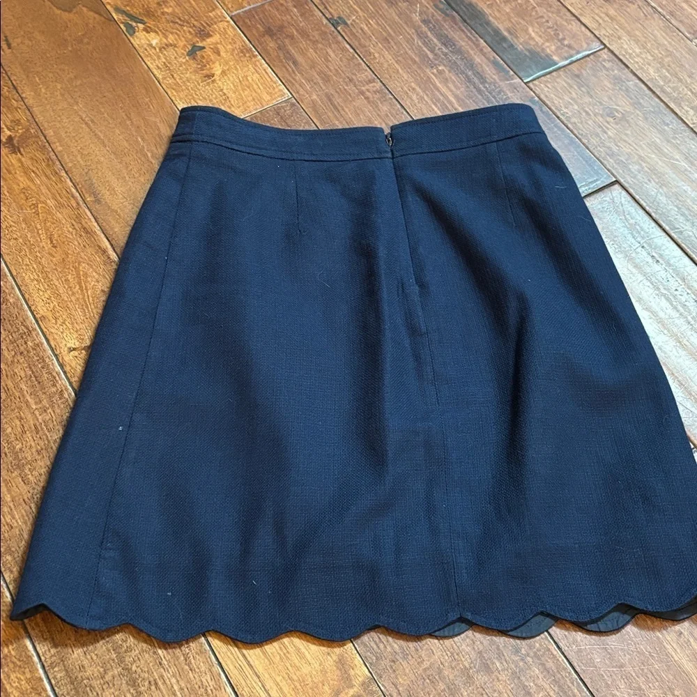 J. Crew Midnight Blue Scalloped A-line mini skirt 00 - Picture 5 of 5